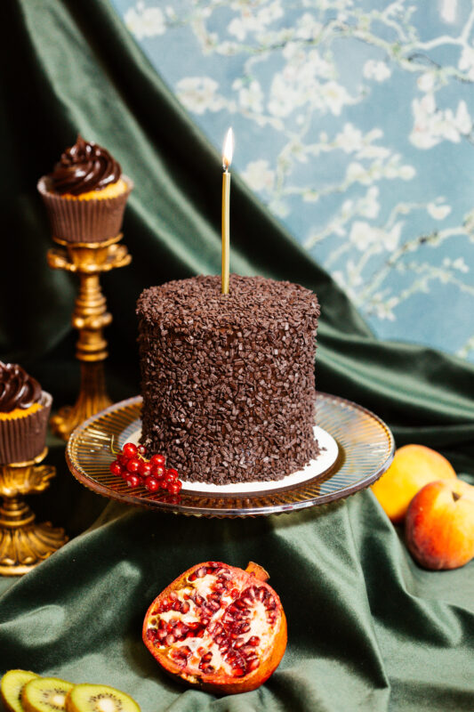Bolo de brigadeiro de café.